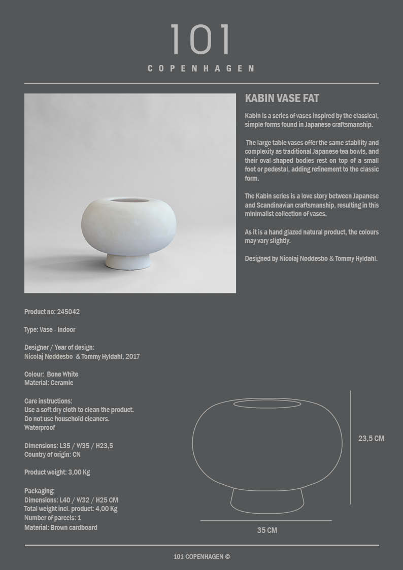 Kabin 圓形花瓶,寬口- 骨白色– 101 COPENHAGEN