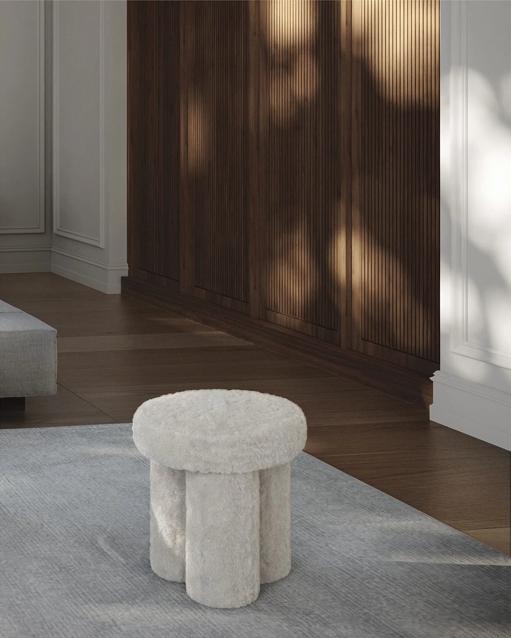 Big Foot Stool - Sandshell (Sheepskin) – 101 COPENHAGEN
